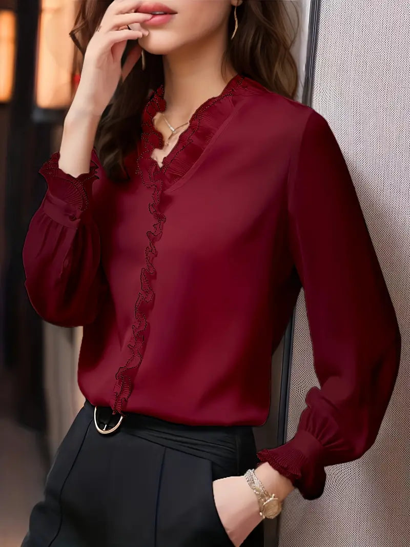 Arisette – Elegant Mesh Sleeves Blouse