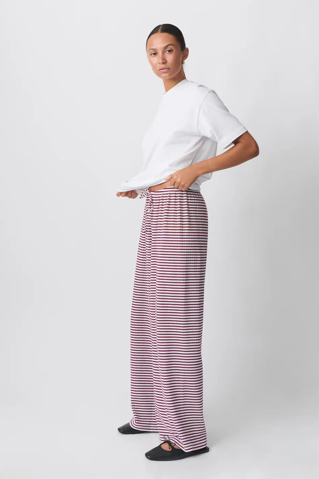 Yzella – Striped Cotton Pants