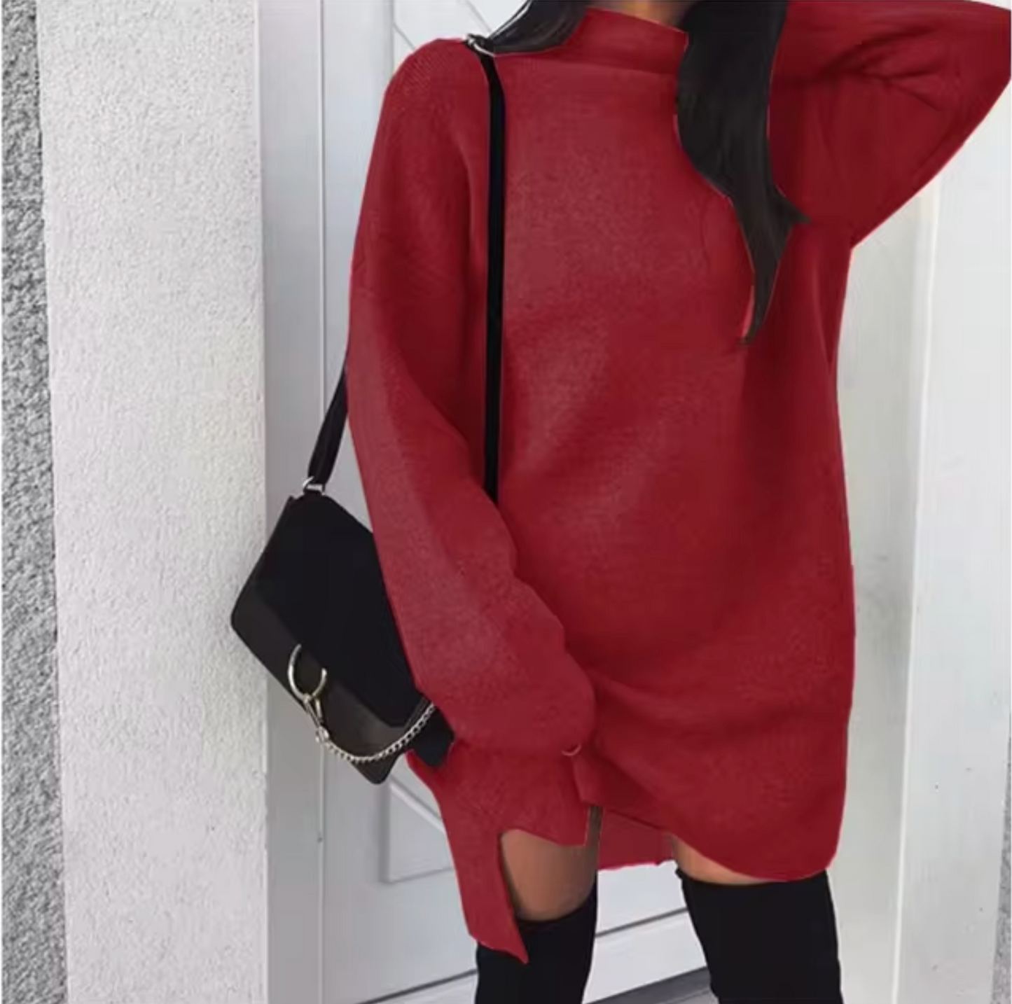 Bezy – Knitted Turtleneck Loose Dress