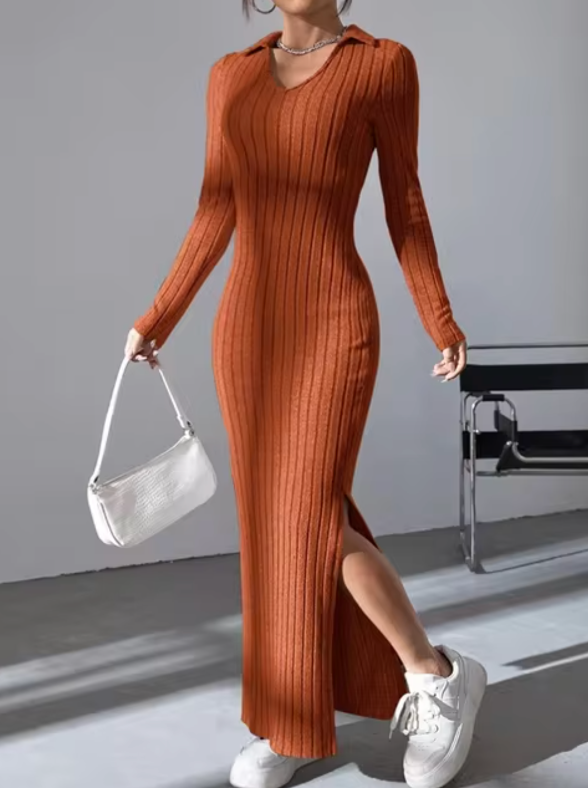 Enna – Casual Long Knitted Dress