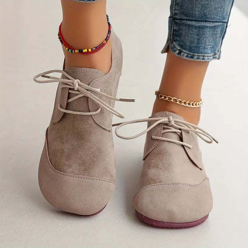 Elvessa – Stylish Lace-up Shoes Made of Oxford Leather