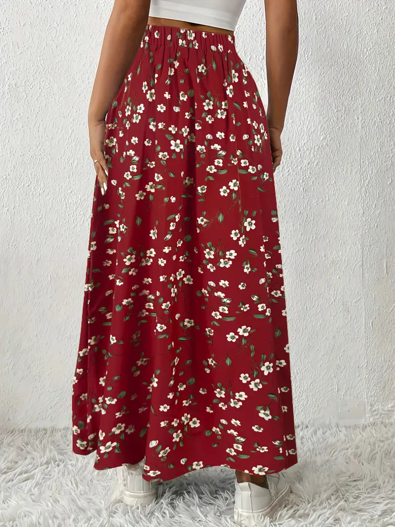 Louvina – Maxi Skirt with Floral Slit