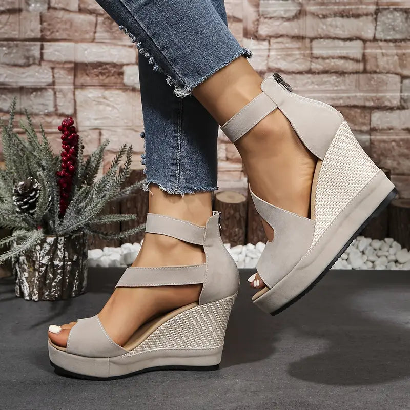 Oriane – Elegant Wedge Sandals in Espadrille Style