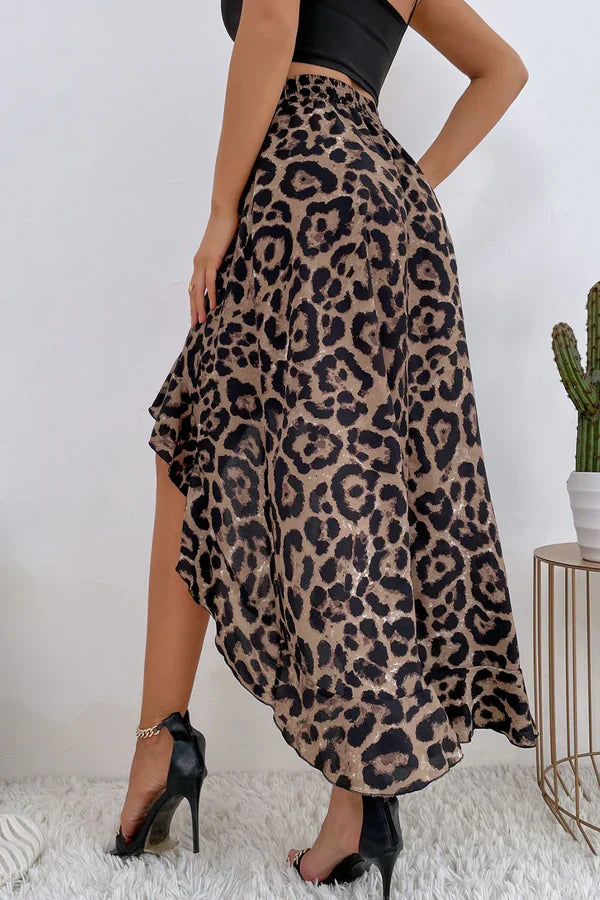 Virithia - Chiffon Leopard Pattern Skirt