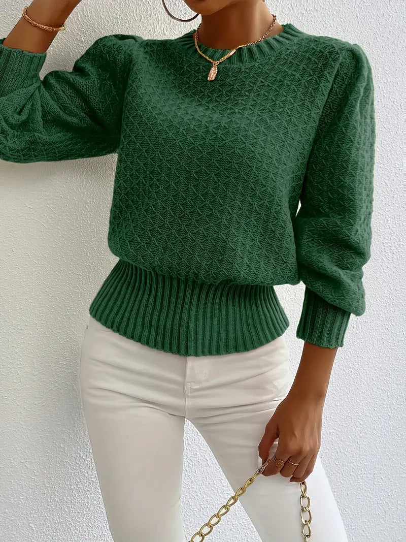 Charmela – Elegant Puff Sleeves Sweater