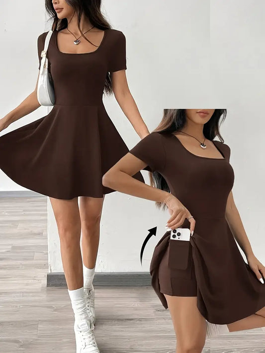 Gudrun – Chic Skater Dress with Shorts and Pocket