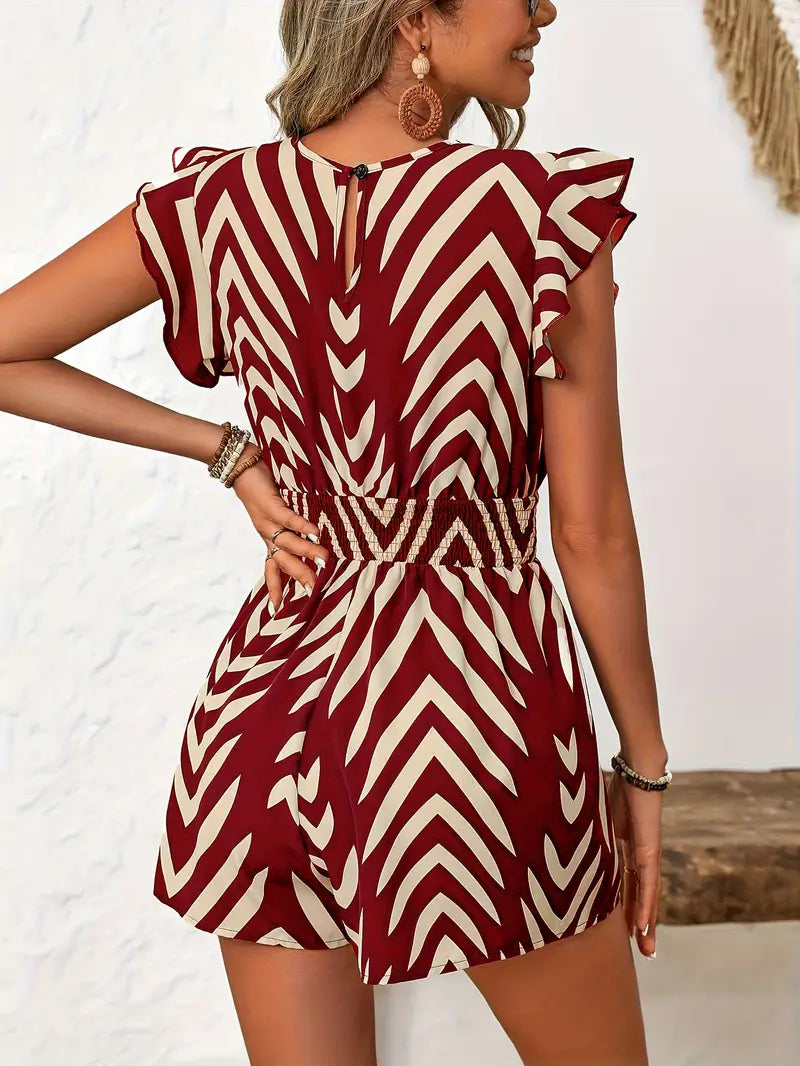 Tyronia – Elegant Romper with Ruffle Sleeves