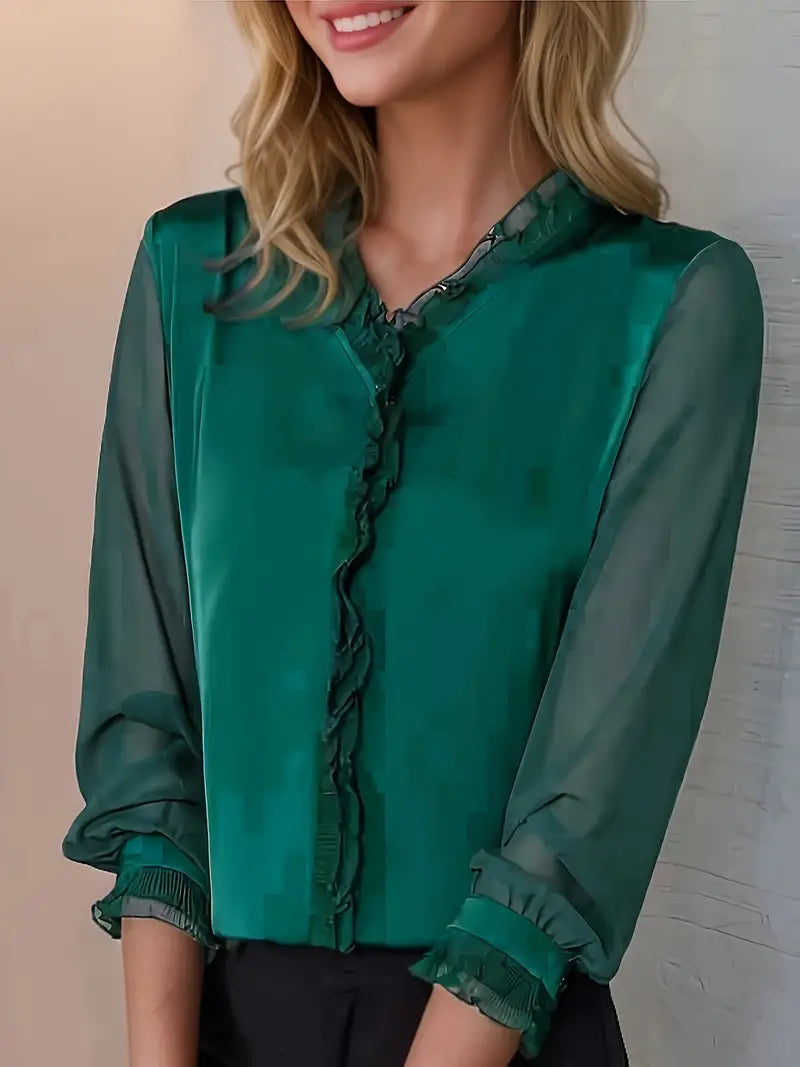 Arisette – Elegant Mesh Sleeves Blouse