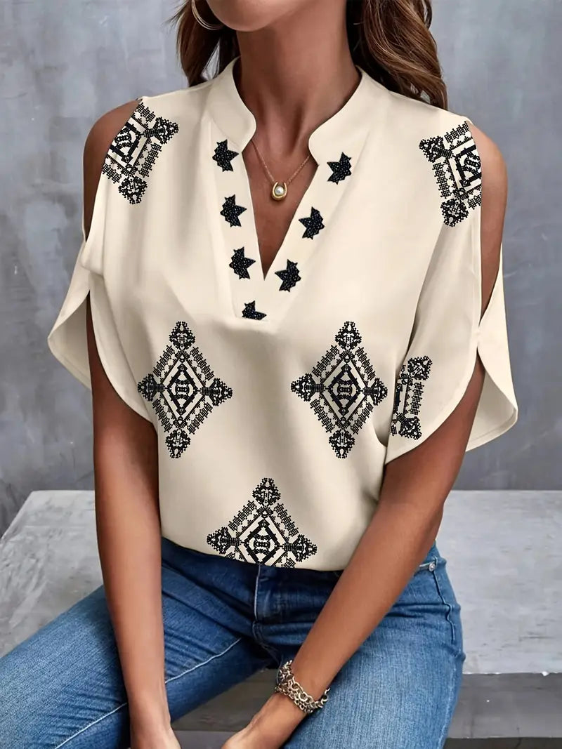 Elvaria – Elegant Blouse with Narrow Shoulder Straps