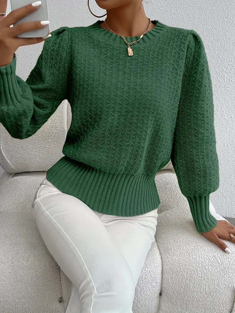 Charmela – Elegant Puff Sleeves Sweater