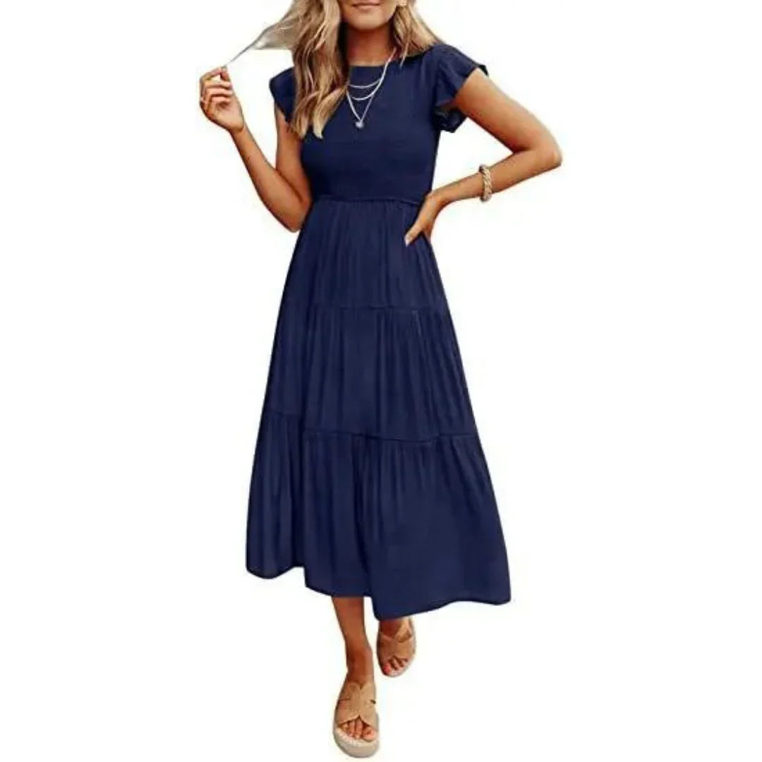 Paloma – Elegant Cotton Tiered Midi Dress