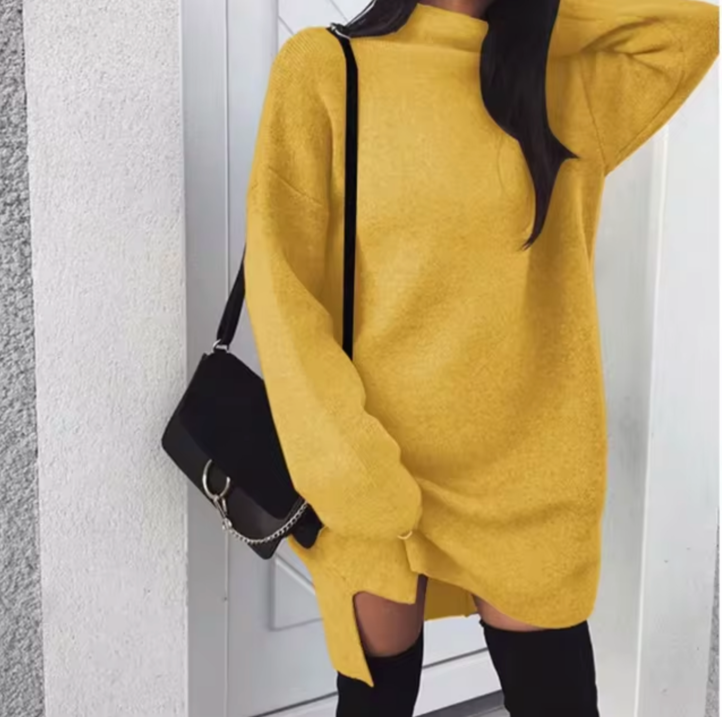 Bezy – Knitted Turtleneck Loose Dress