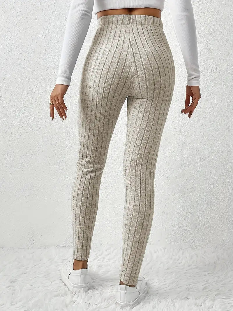 Elvida – High-waisted Ribbed Leggings