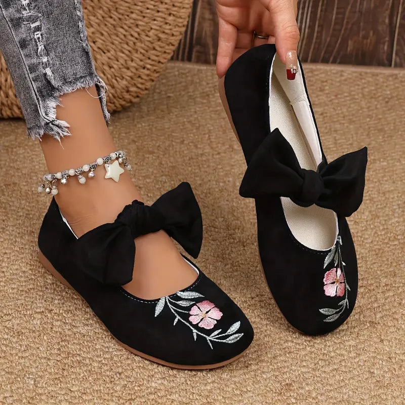 Velmoria – Floral Suede Shoes
