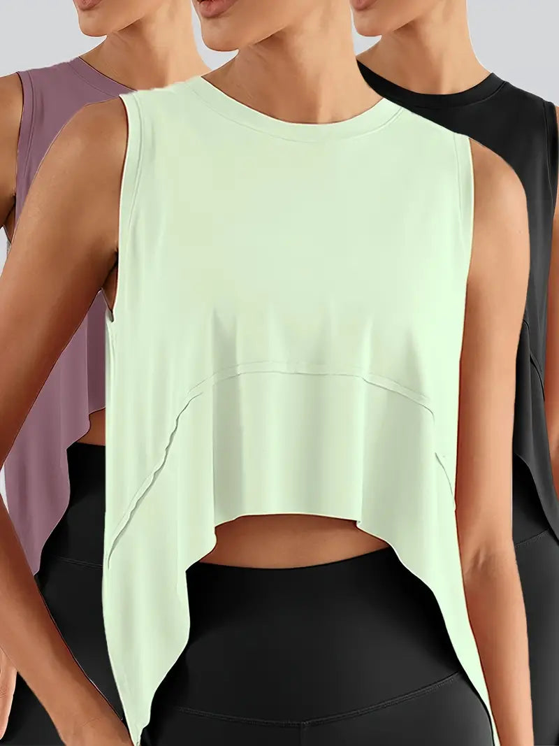 Lioris – Three-piece Sleeveless Sports Top Set
