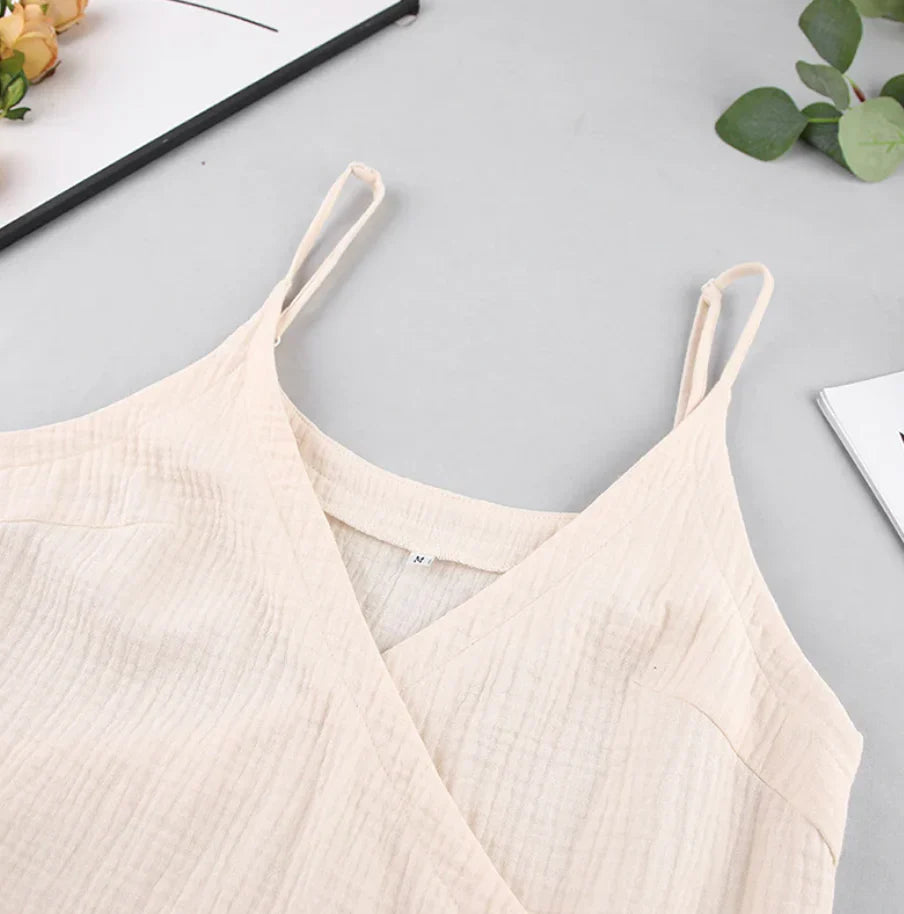 Myrionna – Elegant Cotton Wrap Dress