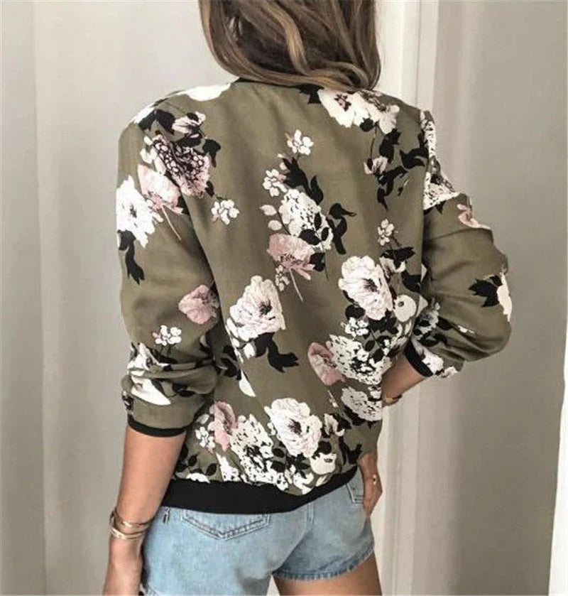 Viridia – Stylish Floral Bomber Jacket