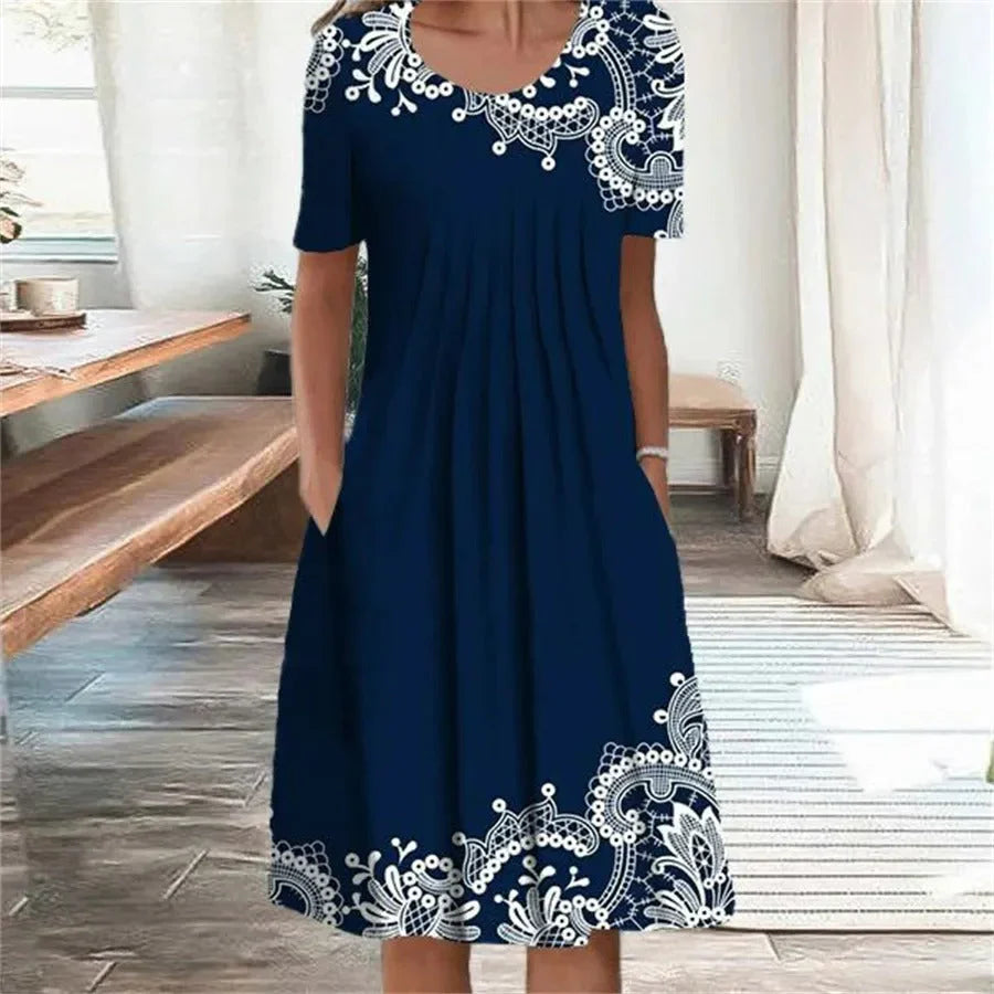 Calliope – Cotton Round-neck Dress