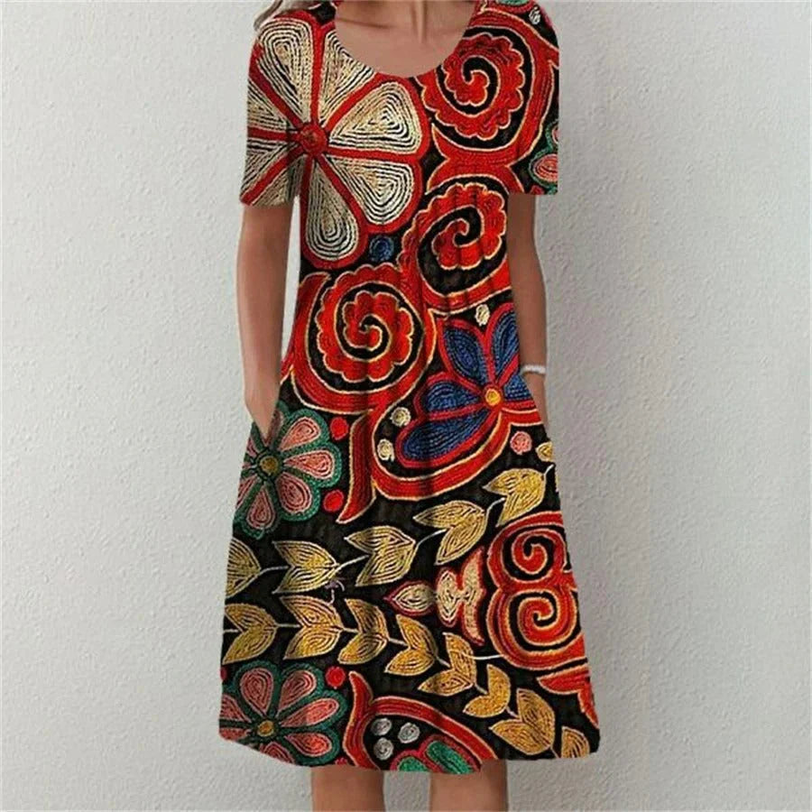 Calliope – Cotton Round-neck Dress