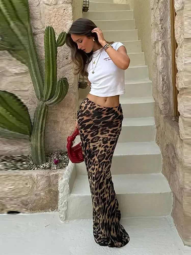 Isolira – Leopard Print Maxi Skirt
