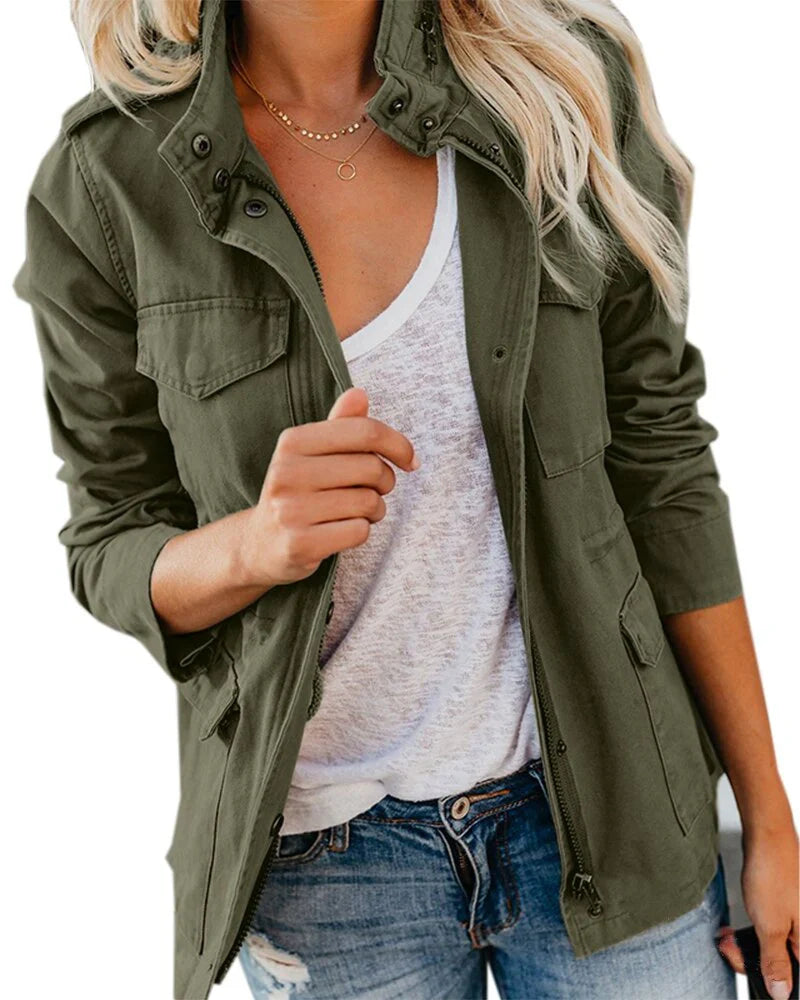 Ophielle – Stylish Cotton Utility Jacket