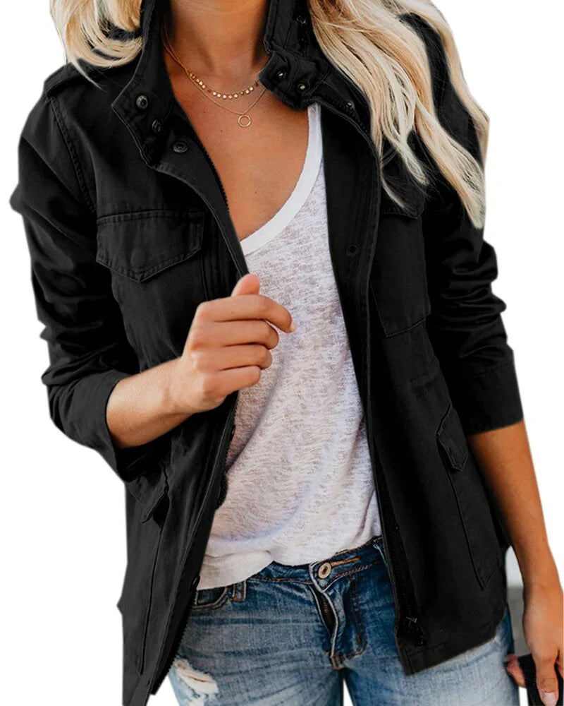 Ophielle – Stylish Cotton Utility Jacket