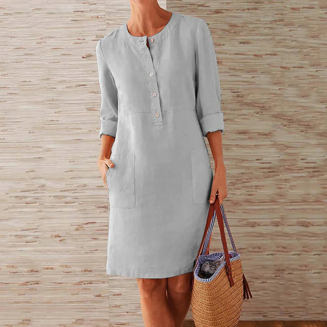 Mandi – Linen Button Down Dress