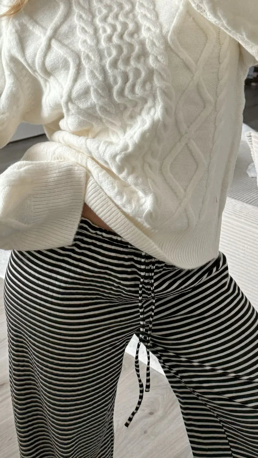 Yzella – Striped Cotton Pants