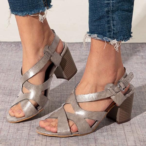 Elarian - Vintage Block Heel Sandals