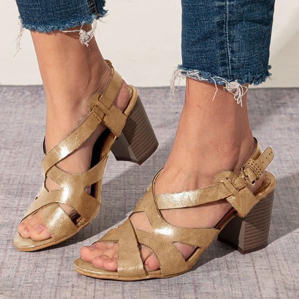 Elarian - Vintage Block Heel Sandals