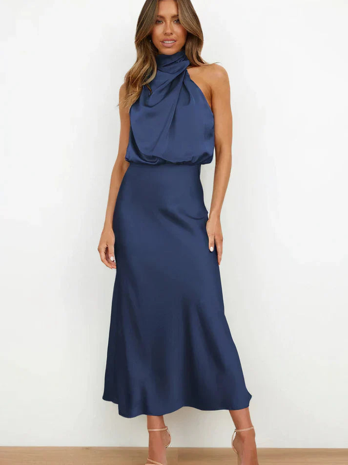 Liora – Sophisticated Halter Neck Dress