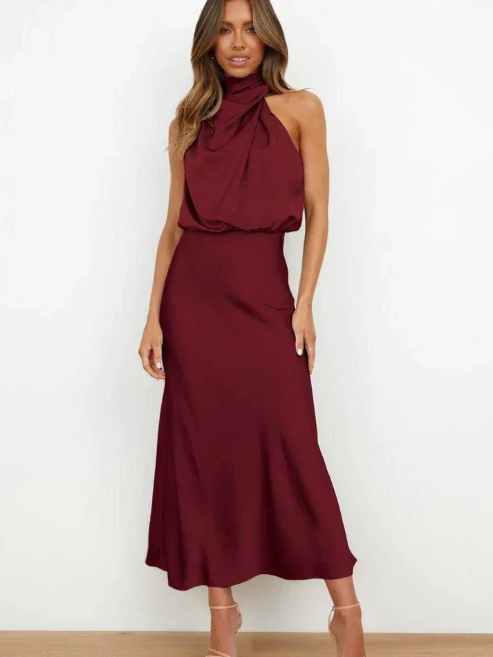 Liora – Sophisticated Halter Neck Dress