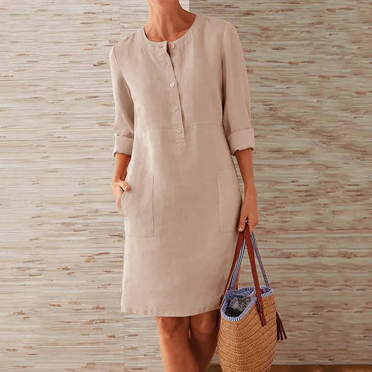 Mandi – Linen Button Down Dress