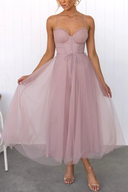 Jessa - Mesh Corset Lace Camisole Dress