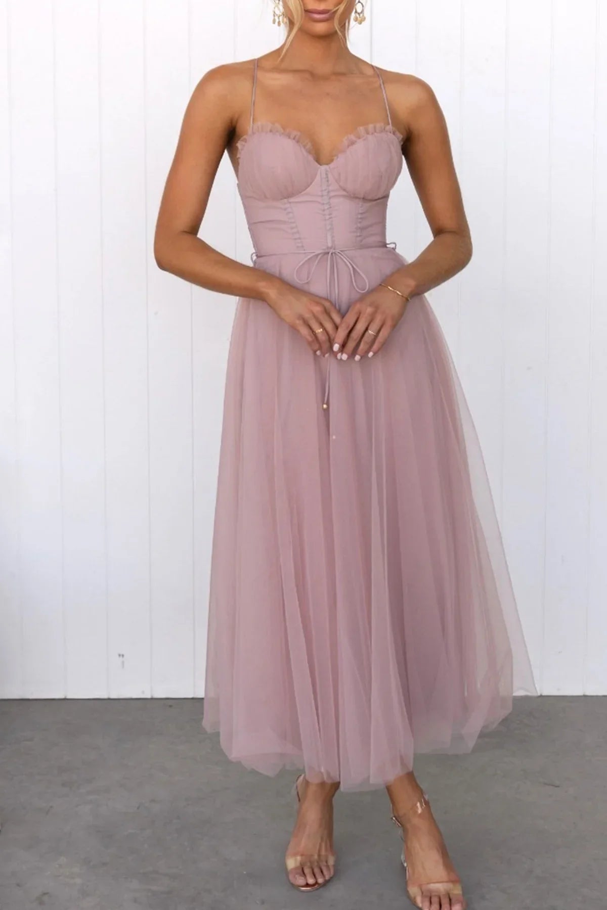 Jessa - Mesh Corset Lace Camisole Dress