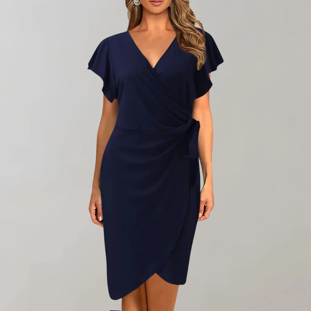 Serena – Flutter Sleeves Wrap Dress