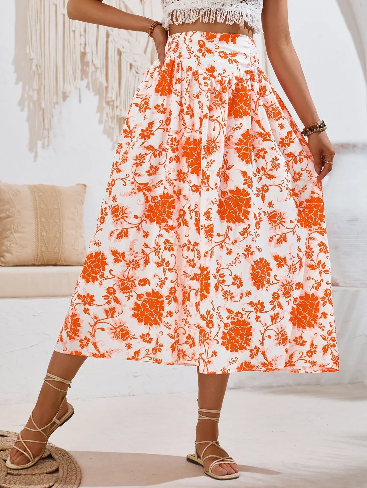 Saide – Floral Pattern Summer Skirt
