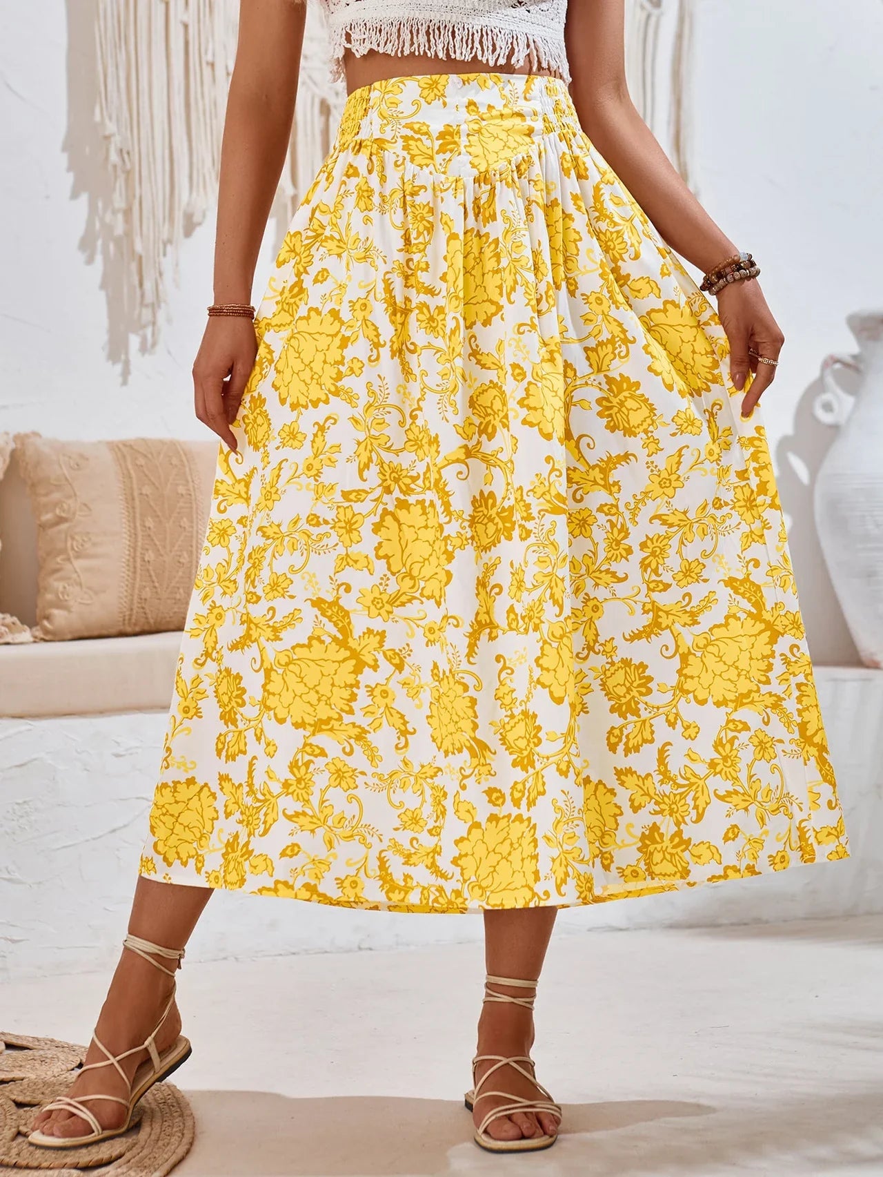 Saide – Floral Pattern Summer Skirt