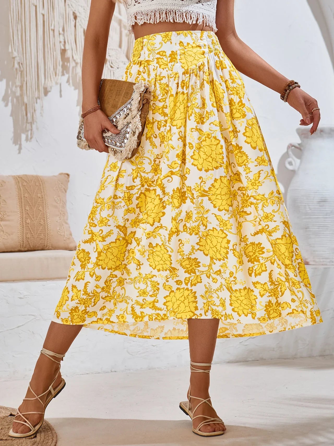 Saide – Floral Pattern Summer Skirt