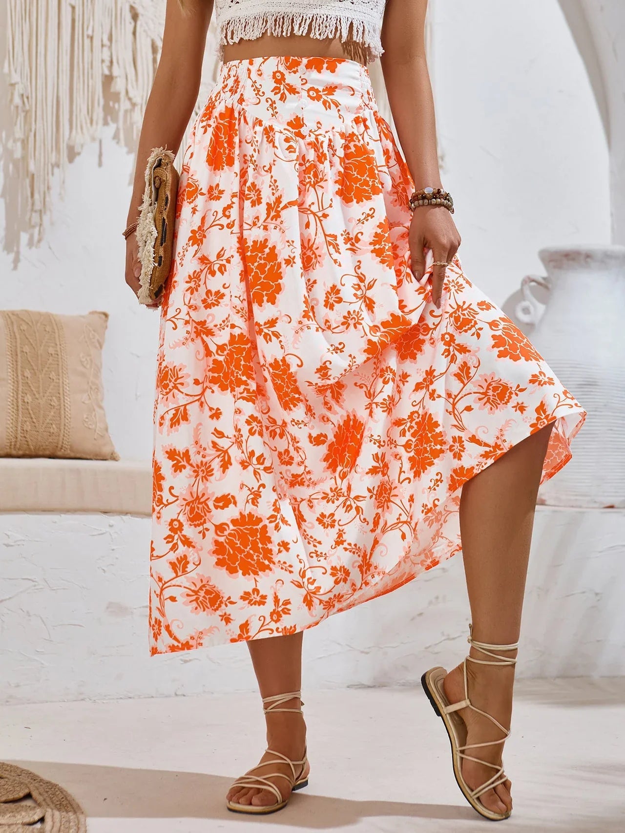 Saide – Floral Pattern Summer Skirt