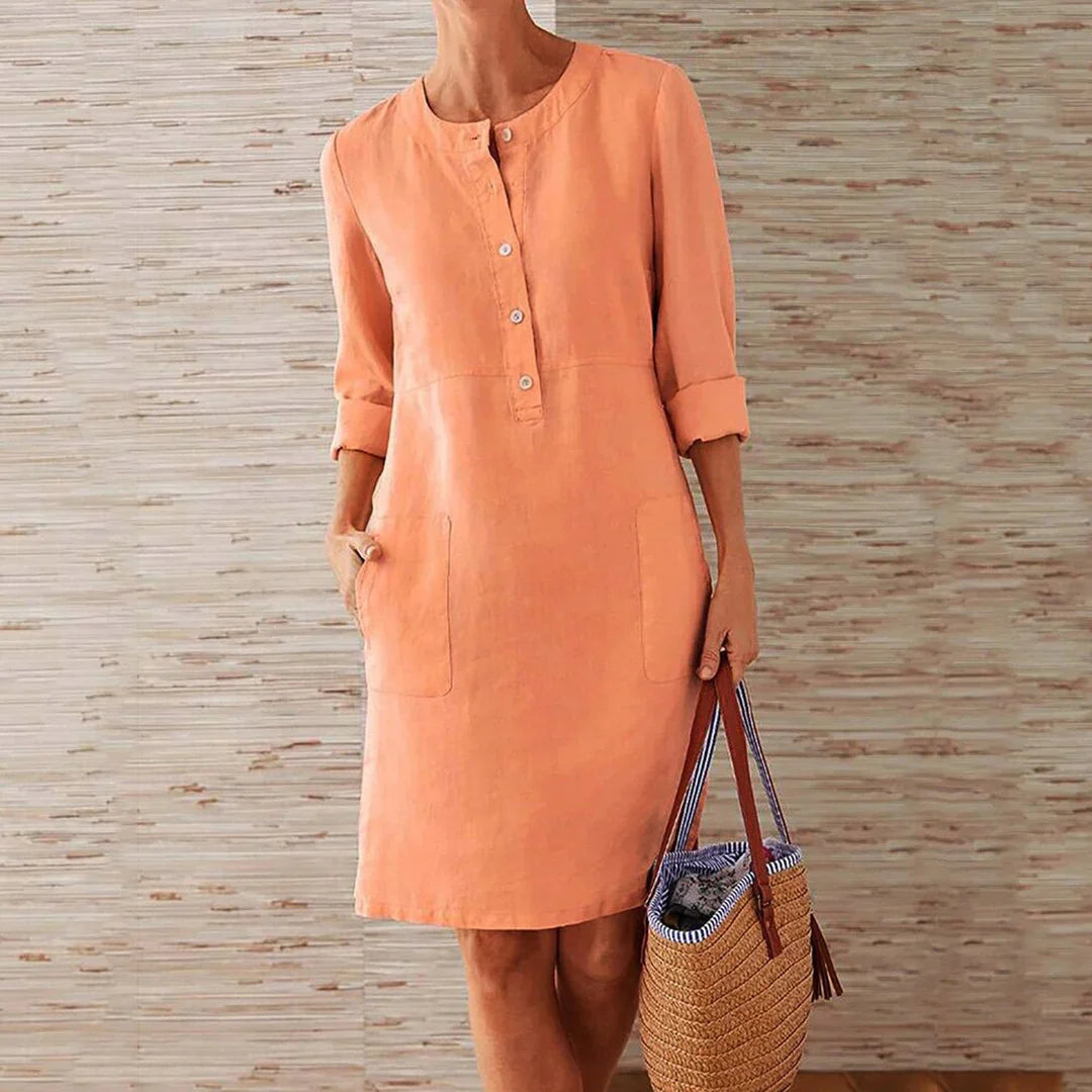Mandi – Linen Button Down Dress