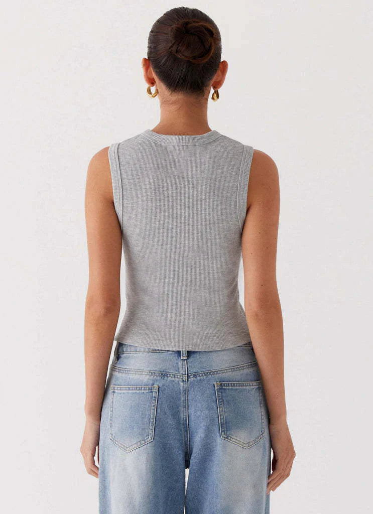 Zyrah – Stylish Ribbed Sleeveless Top