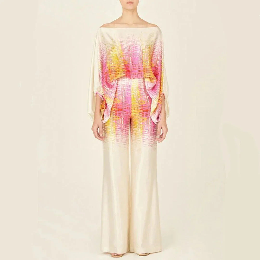 Irene – Elegant Printed Off-shoulder Two-piece Set