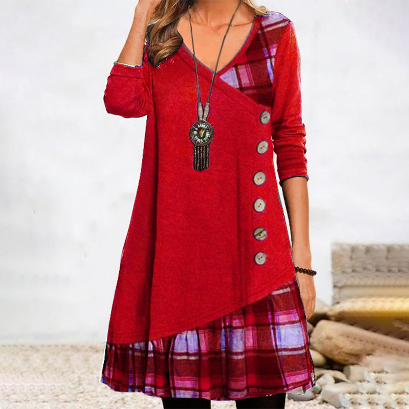 Lillie - Long-sleeved checked dress