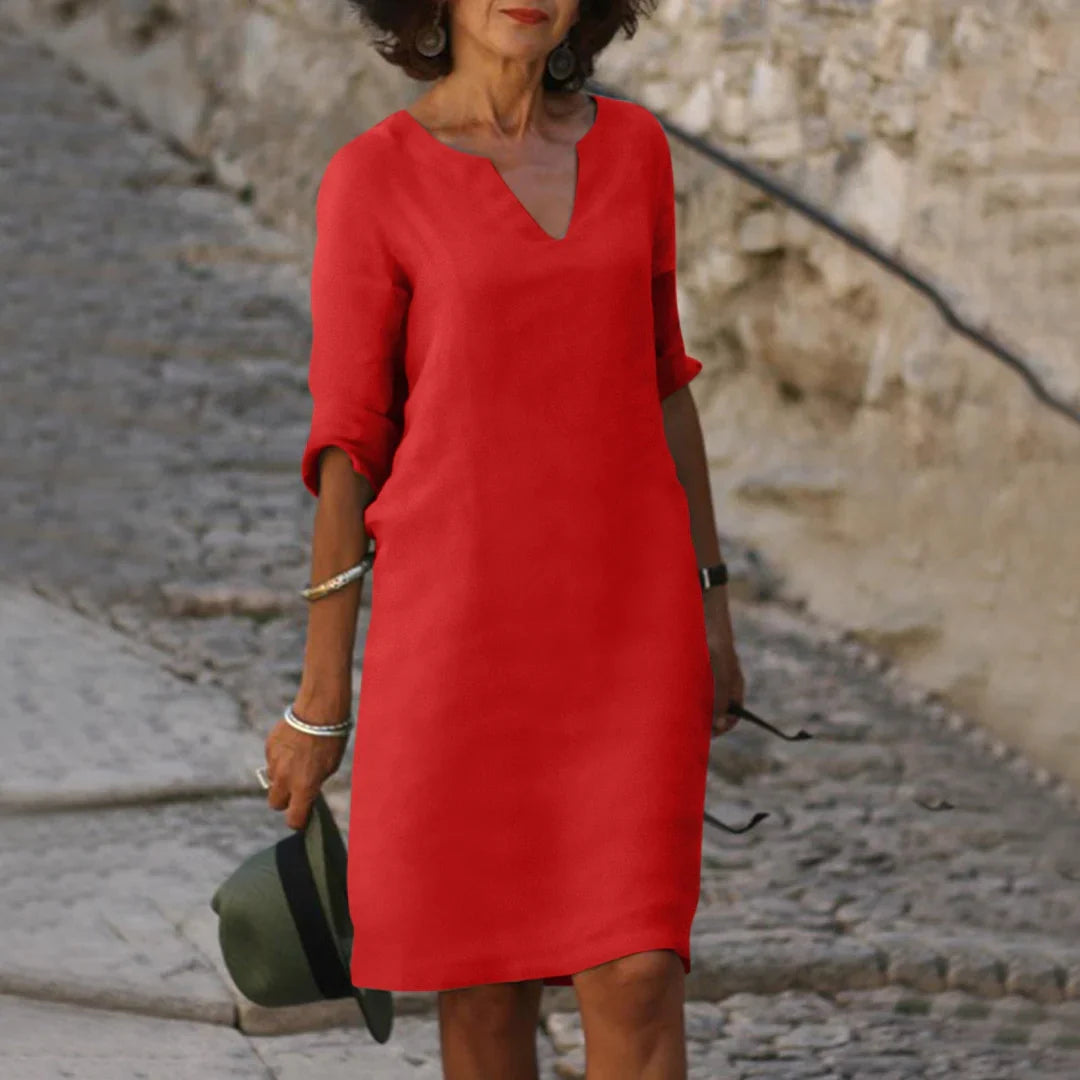 Maristela – Elegant V-neck Dress