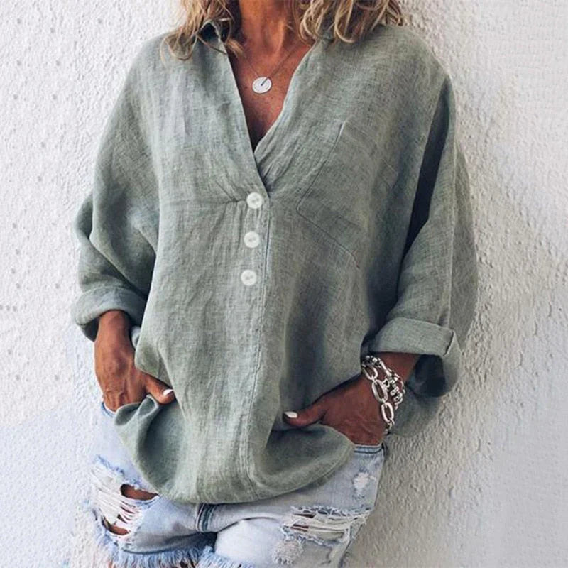 Iskara – Loose Cotton Linen Blouse