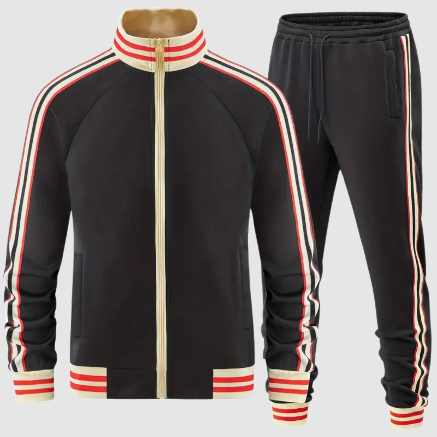Men's striped tracksuit and sports pants set