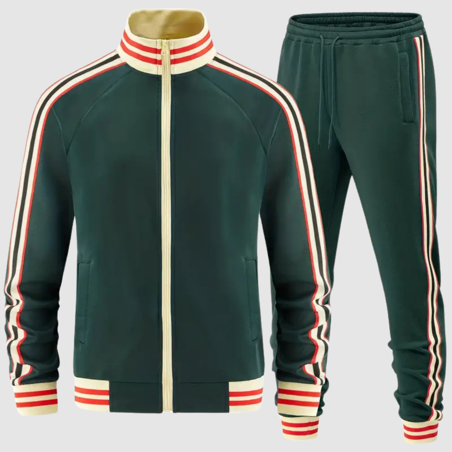 Men's striped tracksuit and sports pants set