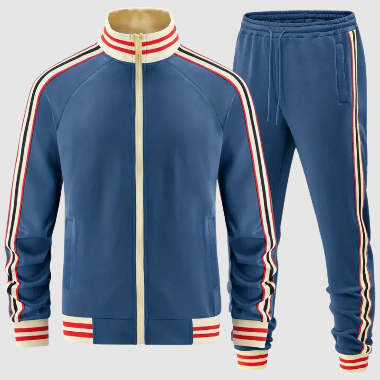 Men's striped tracksuit and sports pants set