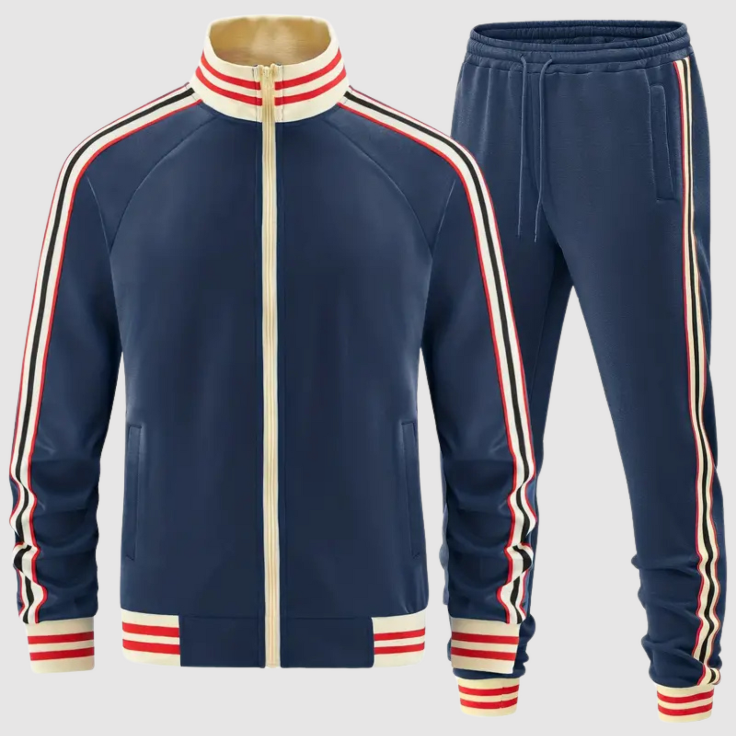 Men's striped tracksuit and sports pants set